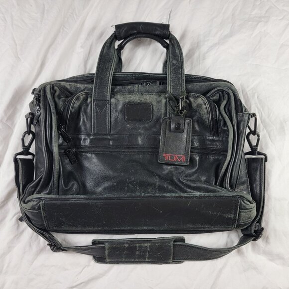 Tumi Other - Tumi Alpha Black Leather Expandable Organizer Briefcase Bag